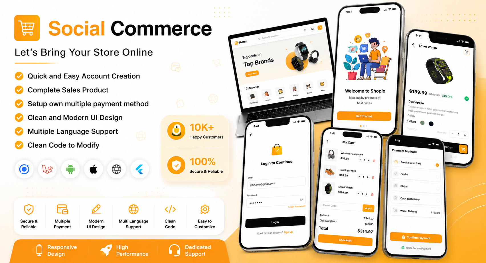 Instagram & WhatsApp Seller Store SaaS  - Social Commerce Platform (Android, iOS & Laravel)