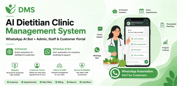 DMS - AI Powered Dietitian Clinic Management System | Whatsapp Automation 
